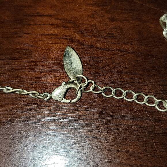 Ann Taylor Double Strand Leaf Necklace - Picture 3 of 3